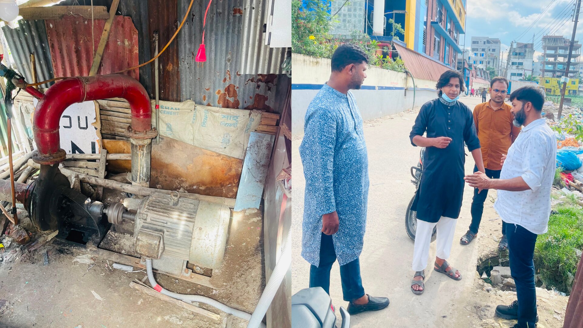 চাঁদনী হাউজিংয়ের জলাবদ্ধতা নিরসনে ড্রেন লাইন স্থাপন,পাকা সেচঘর ও পাম্প স্থাপনের স্থান পরিদশর্ন করলেন সাদ আহমদ ও আলিফ দেওয়ান 
