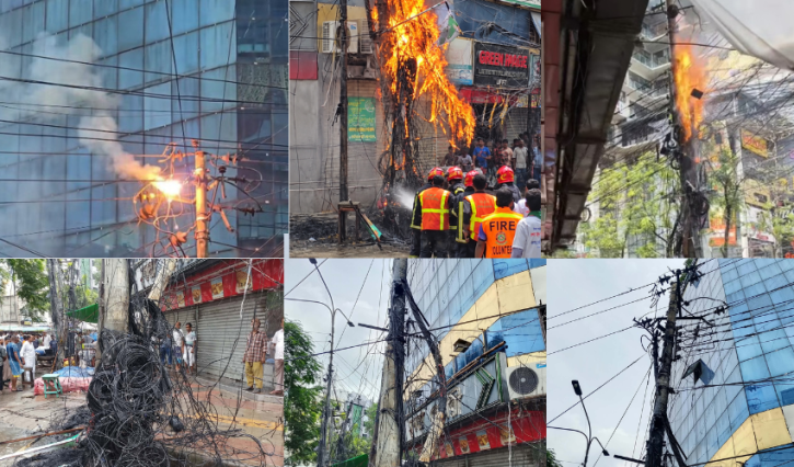 ২ নম্বর গেটে বৈদ্যুতিক খুঁটিতে আগুন, ফায়ার সার্ভিসের দ্রুত পদক্ষেপে রক্ষা